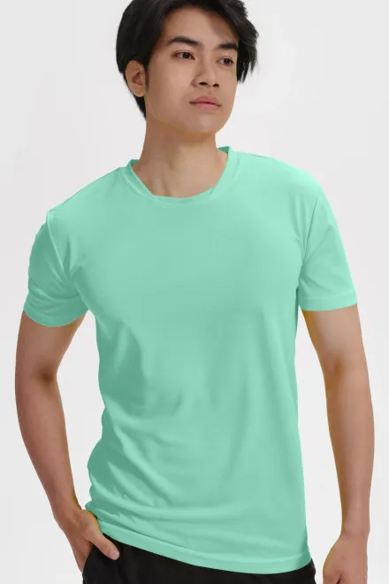 T-Shirt mit asymmetrischem Ausschnitt, Minze
