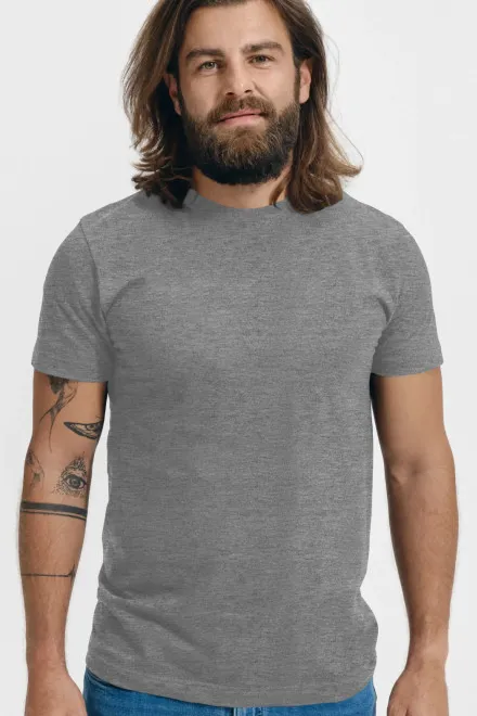 T-Shirt mit höherem Gewicht Unisex, dunkelgrauer Marmor