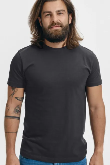 T-Shirt mit höherem Gewicht Unisex, Ebenholz Grau