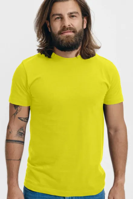 T-Shirt mit höherem Gewicht Unisex, zitronengelb