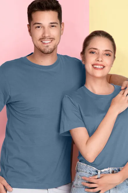 T-Shirt mit kurzen Ärmeln, denim