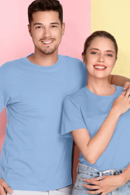 T-Shirt mit kurzen Ärmeln, Himmelblau