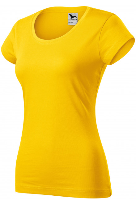 Slim Fit Damen T-Shirt mit rundem Halsausschnitt, gelb, Damen-T-Shirts