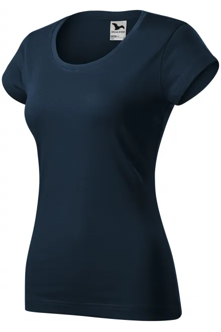Slim Fit Damen T-Shirt mit rundem Halsausschnitt, dunkelblau