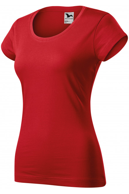 Slim Fit Damen T-Shirt mit rundem Halsausschnitt, rot, Baumwoll-T-Shirts