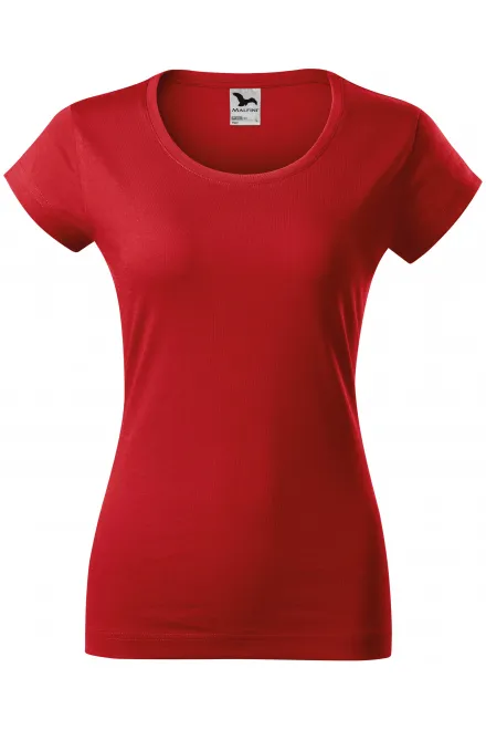 Slim Fit Damen T-Shirt mit rundem Halsausschnitt - rot, XS