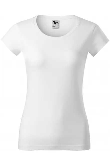 Slim Fit Damen T-Shirt mit rundem Halsausschnitt - weiß, XS