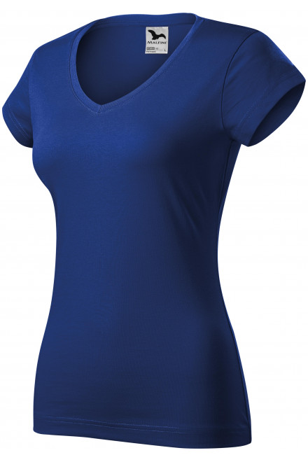 Slim Fit Damen T-Shirt mit V-Ausschnitt, königsblau, Damen-T-Shirts