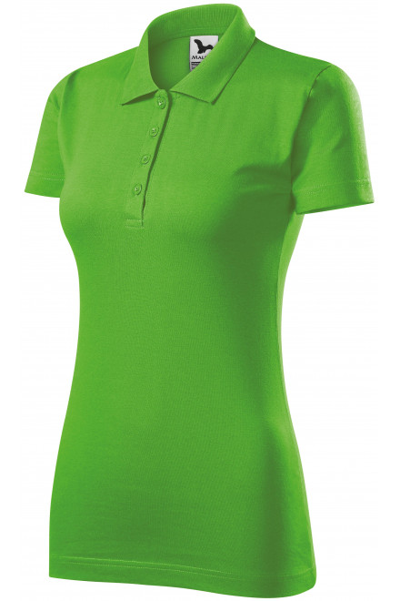 Slim Fit Poloshirt für Damen, Apfelgrün, Poloshirts