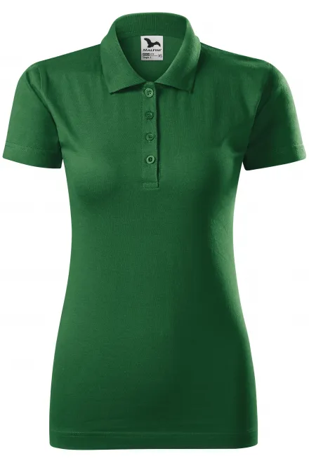 Slim Fit Poloshirt für Damen - Flaschengrün, S