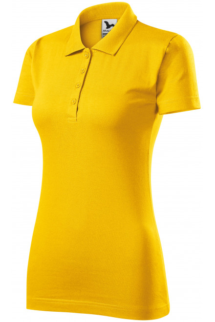 Slim Fit Poloshirt für Damen, gelb, Damen-Poloshirts