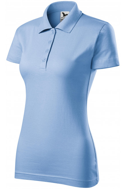 Slim Fit Poloshirt für Damen, Himmelblau, blaue T-Shirts