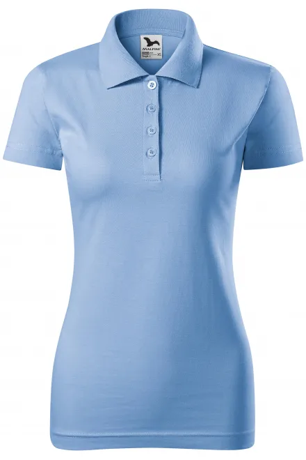 Slim Fit Poloshirt für Damen - Himmelblau, S