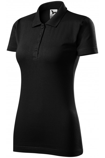 Slim Fit Poloshirt für Damen, schwarz, Damen-Poloshirts