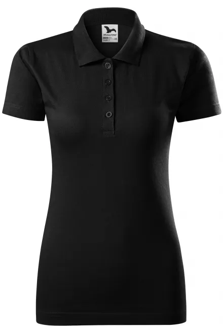 Slim Fit Poloshirt für Damen - schwarz, S