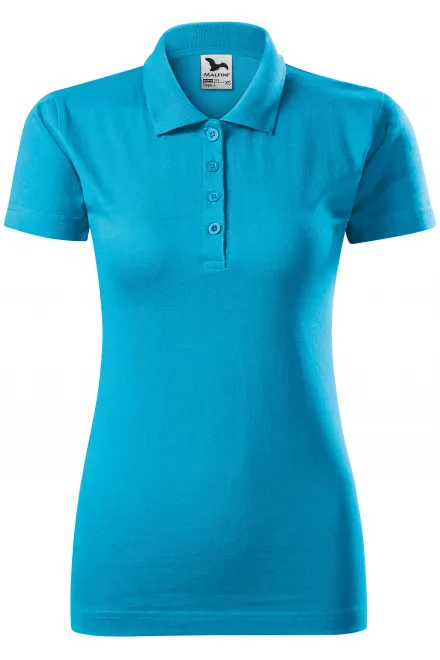 Slim Fit Poloshirt für Damen - türkis, S