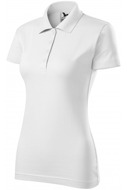 Slim Fit Poloshirt für Damen, weiß, Damen-Poloshirts