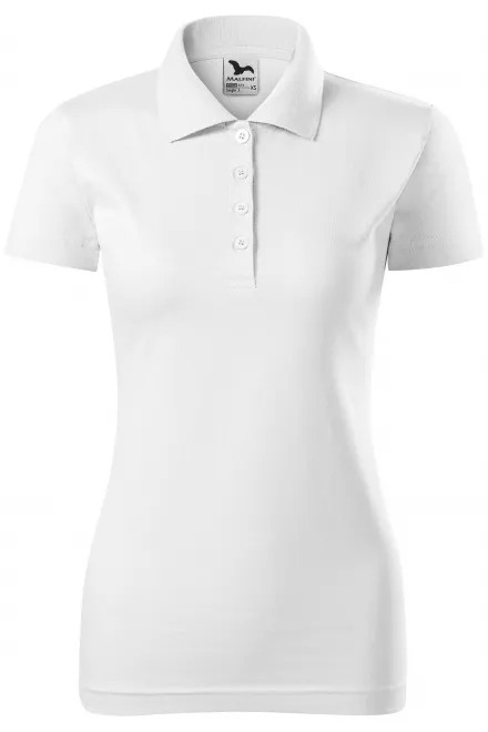 Slim Fit Poloshirt für Damen - weiß, S