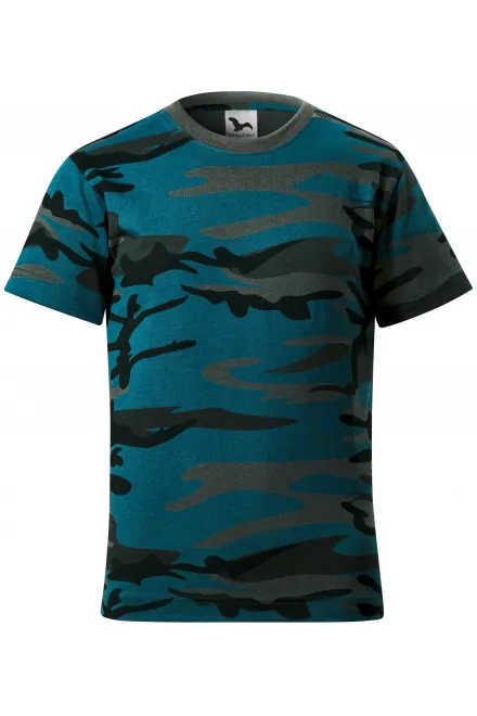 T-Shirt der Camouflage-Kinder - tarnblau, 158 cm / 12 Jahre