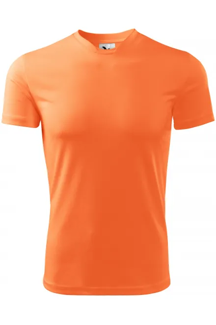 T-Shirt mit asymmetrischem Ausschnitt - Neon Mandarine, 3XL