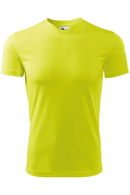 T-Shirt mit asymmetrischem Ausschnitt - Neon Gelb, 3XL