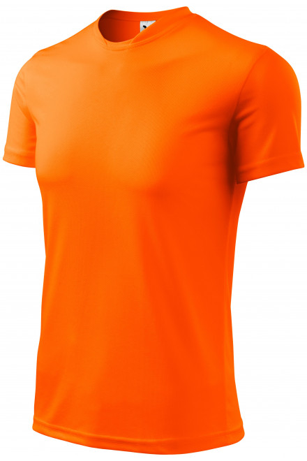 T-Shirt mit asymmetrischem Ausschnitt, neon orange, Herren-T-Shirts