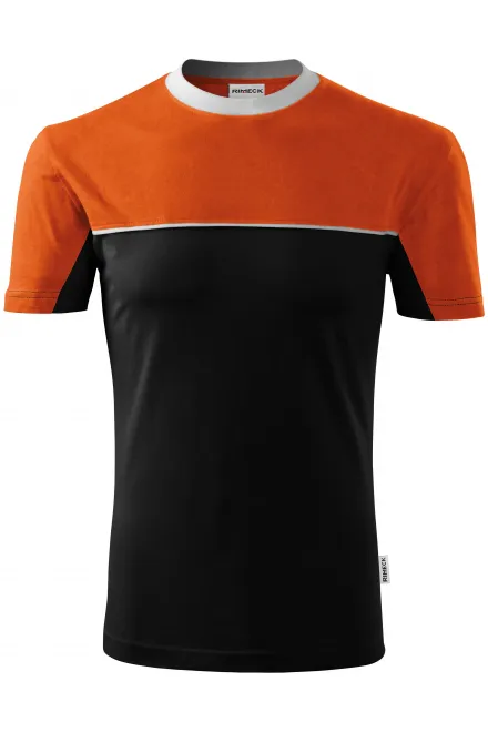 T-Shirt mit zwei Farben - orange, M