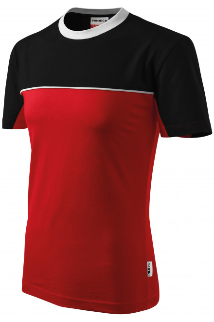 T-Shirt mit zwei Farben, rot, einfarbige T-Shirts