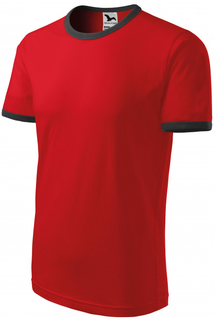 Unisex kontrast T-Shirt, rot, einfarbige T-Shirts