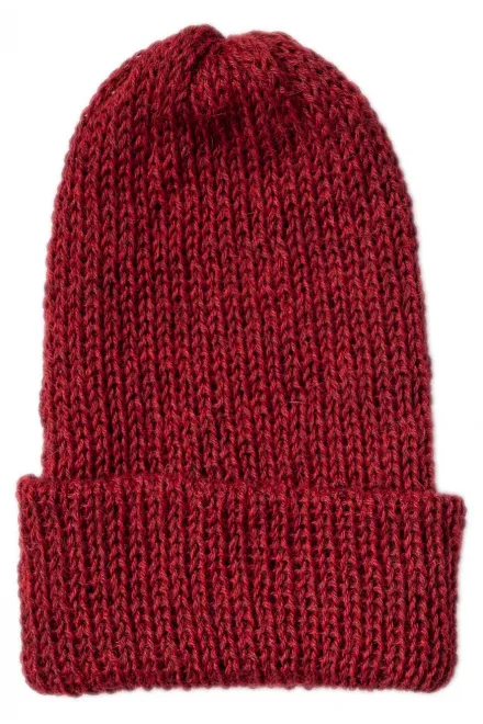 Wintermütze aus Alpakawolle, formula red